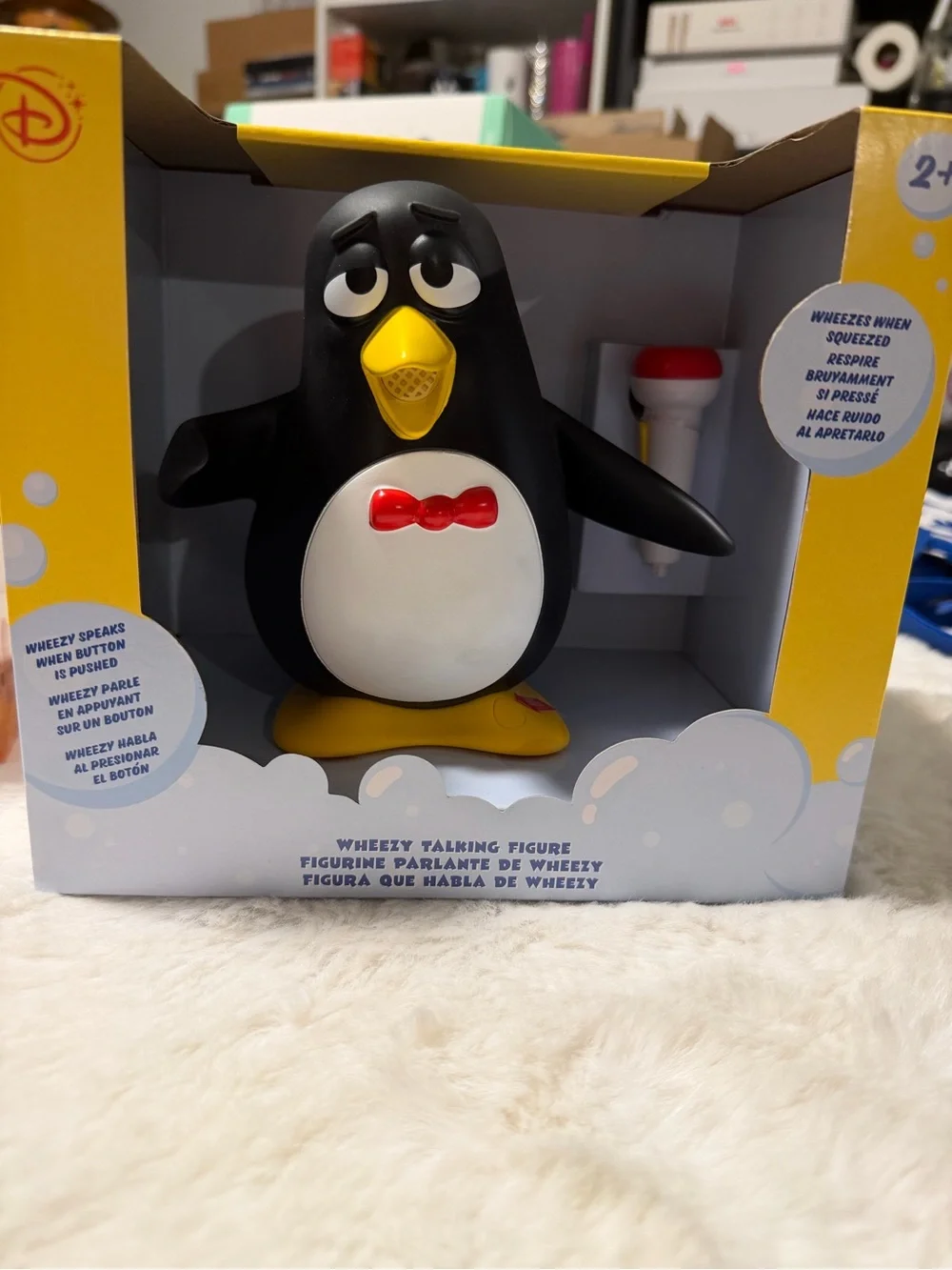 Disney Wheezy Penguin Toy - Black, White, Yellow, Red